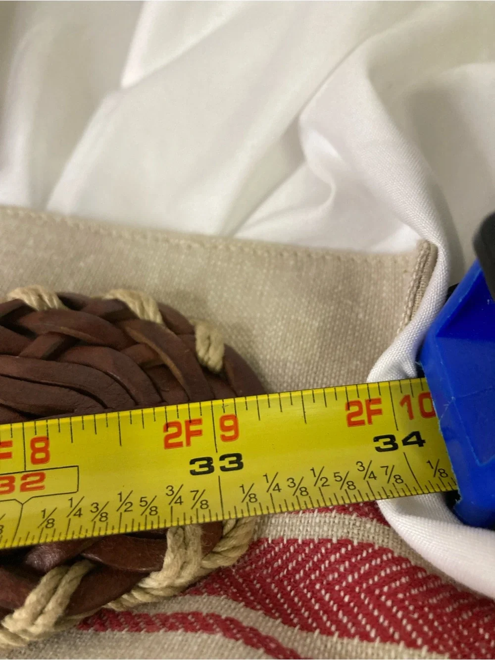 Talbots Braided Brown Leather Belt with Cream Trim
